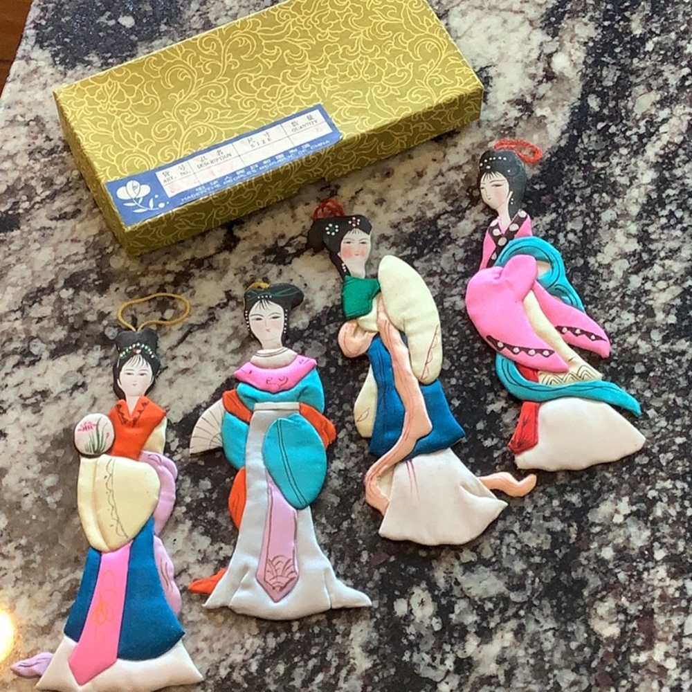 Vintage Silk Ladies, set of 4 in original box